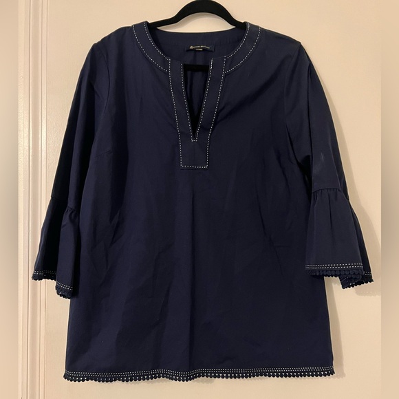 Brooks Brothers Navy Tunic with White Trim size XL 100% cotton (i131) - Picture 1 of 9